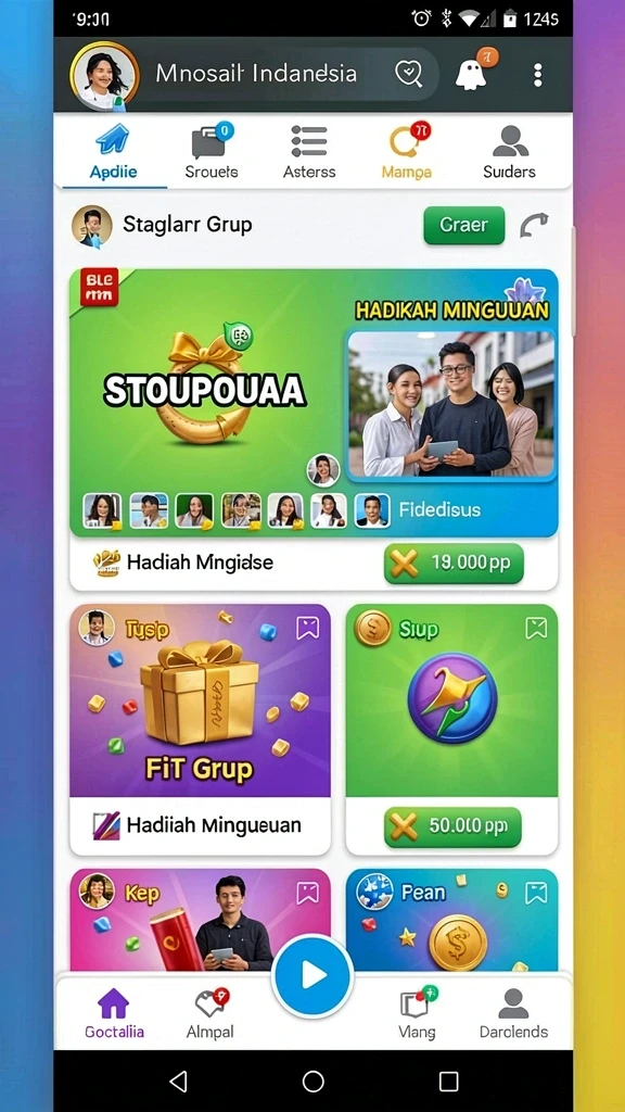 Tangkapan layar memperlihatkan leaderboard dan tantangan harian.