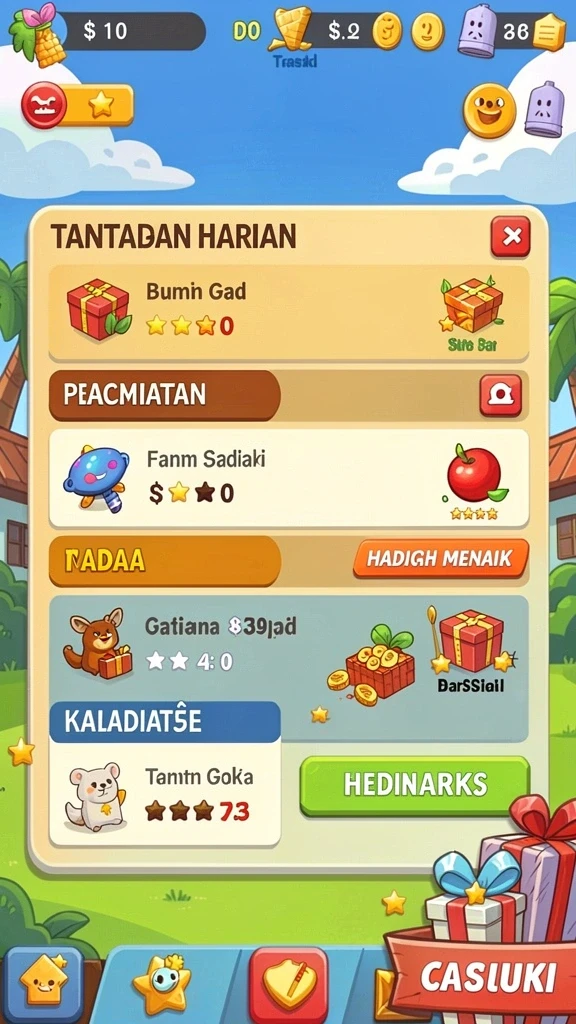 Pengguna dapat melihat berbagai level yang menantang.