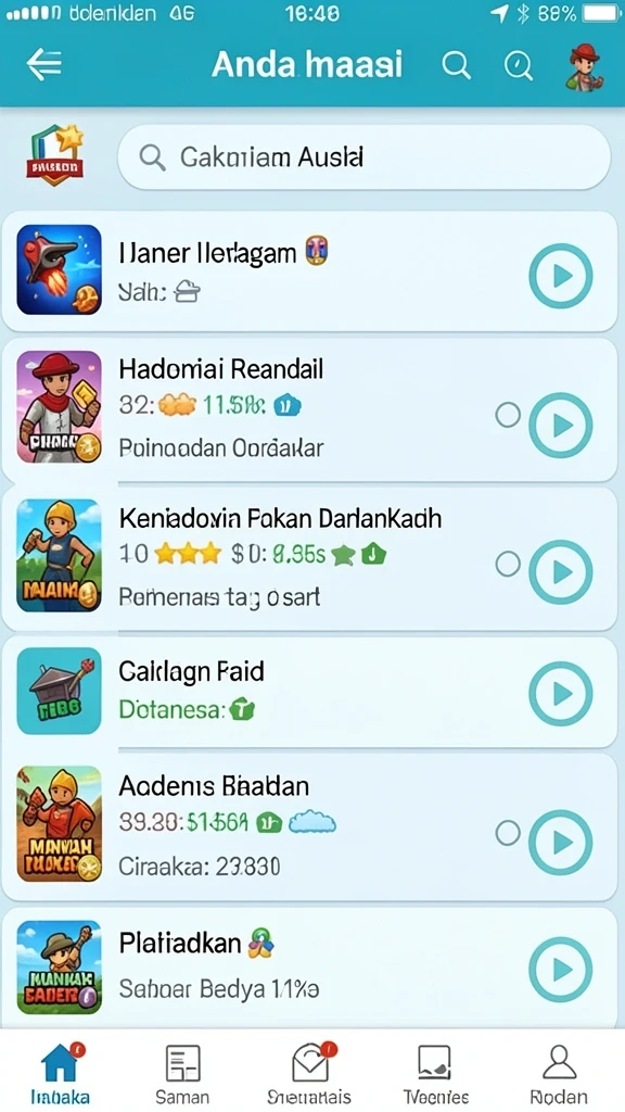 Menampilkan antarmuka utama permainan GOLDRAJA.