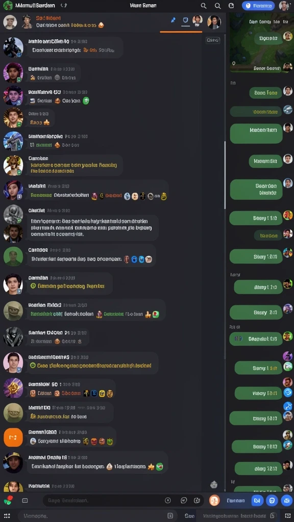 Tangkapan layar menunjukkan interaksi antar pemain di dalam game.