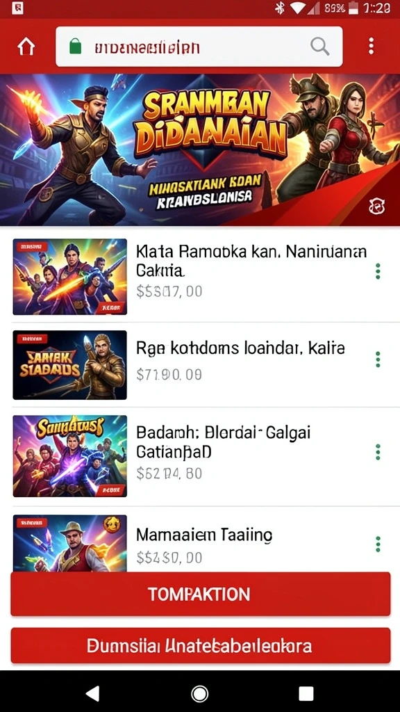 Berbagai pilihan permainan yang menarik.