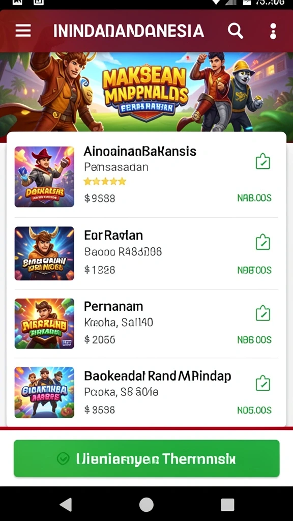Antarmuka untuk memulai permainan yang intuitif.